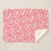 Nouvelle couverture bébé | PInk Nom personnalisé B (Devant (Horizontal))