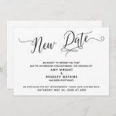 Nouvelle date Faire-part de mariage reporté (Devant / Derrière)