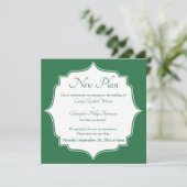 Nouvelle date Mariage reporté, Faire-part vert (Debout devant)