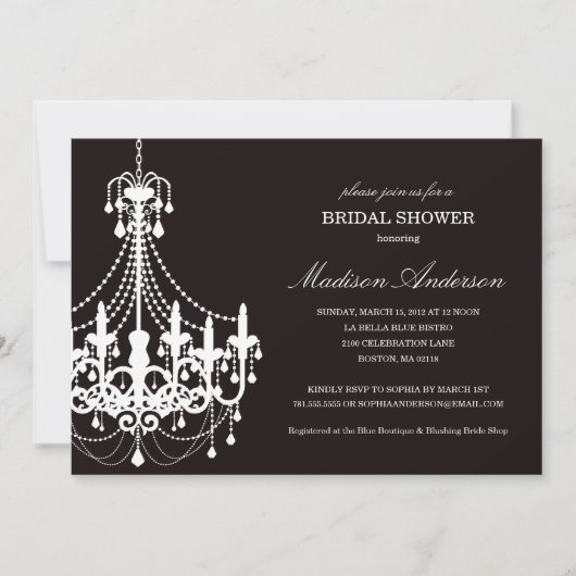 NOUVELLE ÉLÉGANCE| INVITATION À LA DOUCHE BRIDALE (Devant)