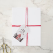 Nouvelle étiquette d'adresse avec bâtiments rouges (Avec de la ficelle)