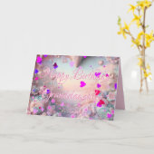 Nouvelle étoile rose Coeur Grande-fille Carte d'an (Fleur jaune)