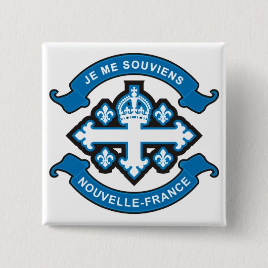 Nouvelle-France Vierkante Button 5,1 Cm (Voorkant)