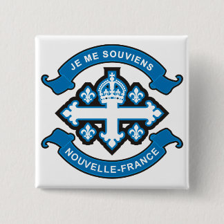 Nouvelle-France Vierkante Button 5,1 Cm