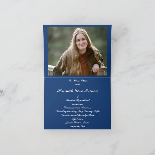 nouvelle Hanna Westside High School Faire-part pli (Intérieur)