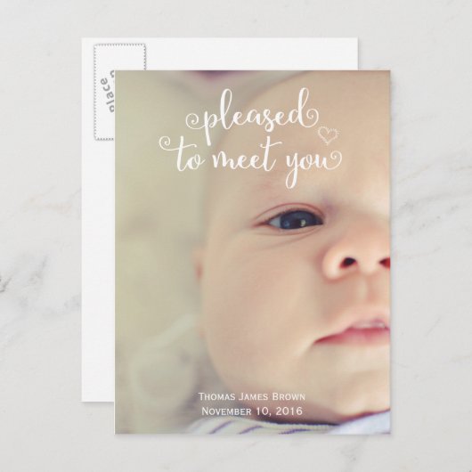 nouvelle invitation à bébé faire-part de naissance (Devant / Derrière)