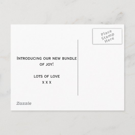 nouvelle invitation à bébé faire-part de naissance (Dos)