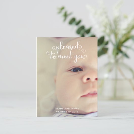 nouvelle invitation à bébé faire-part de naissance (Debout devant)