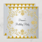 Nouvelle invitation élégante en or blanc (Devant / Derrière)