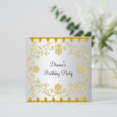 Nouvelle invitation élégante en or blanc (Debout devant)