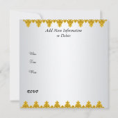 Nouvelle invitation élégante en or blanc (Dos)