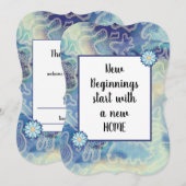 Nouvelle invitation personnalisée bleue d'accueil  (Devant / Derrière)