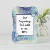 Nouvelle invitation personnalisée bleue d'accueil  (Debout devant)