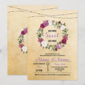 Nouvelle invitation rustique de clé de maison chal (Devant / Derrière)