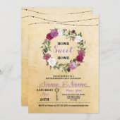 Nouvelle invitation rustique pour pendaison de cré (Devant / Derrière)