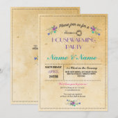 Nouvelle maison douce invitation florale pour pend (Devant / Derrière)