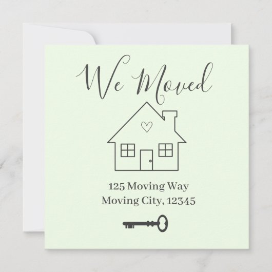 Nouvelle maison et Faire-part de déplacement clé (Devant)