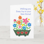 Nouvelle maison Meilleurs voeux Carte de voeux - F (Fleur jaune)