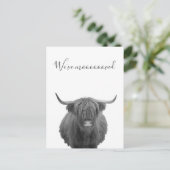 Nouvelle maison Moving Faire-part Highland Cow (Debout devant)