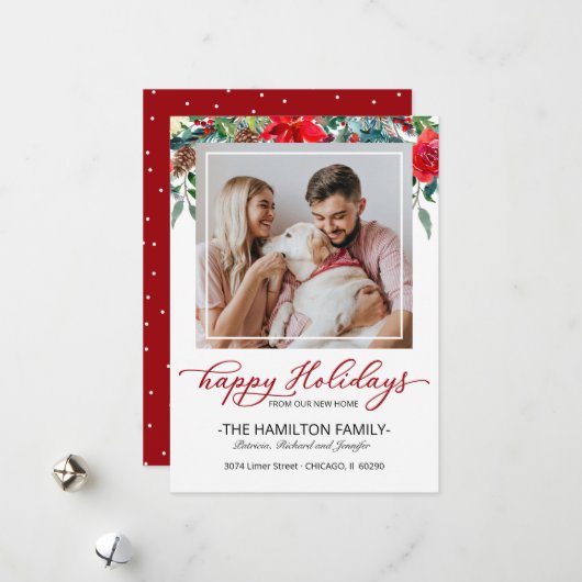 Nouvelle maison Noël Moving Faire-part Photo (Devant/Arrière en situation)