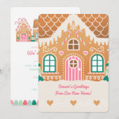 Nouvelle maison pain d'épices carte de Noël (Devant / Derrière)
