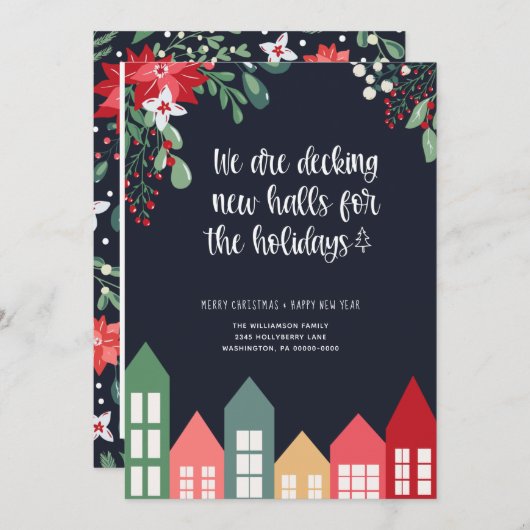 Nouvelle maison pour les fêtes Faire-part mobile (Devant / Derrière)