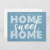 Nouvelle maison Sweet Home Blue Moving Faire-part (Devant / Derrière)