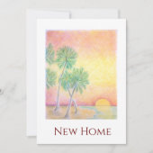 Nouvelle Maison Tropical Beach Moving Faire-part (Devant)