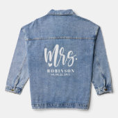 Nouvelle mariée Mme Mariage Bride Denim Jacket (Verso)