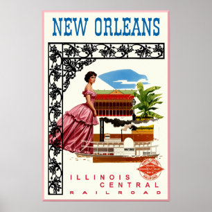 Nouvelle-Orléans, Affiche du Chemin de Fer Central