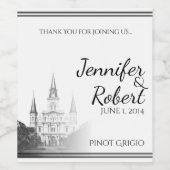 Nouvelle-Orléans Destination Étiquette de vin de m (Étiquettes simples)