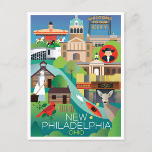 Nouvelle Philadelphie, Ohio Carte postale