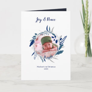 NOUVELLE PHOTO Bébé Faire-part Hiver Bleu Minimali