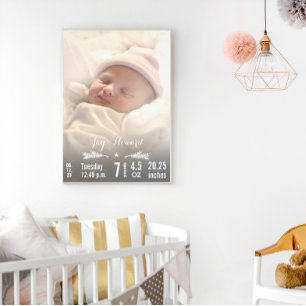 Nouvelle photo de bébé avec statistiques de bébé B