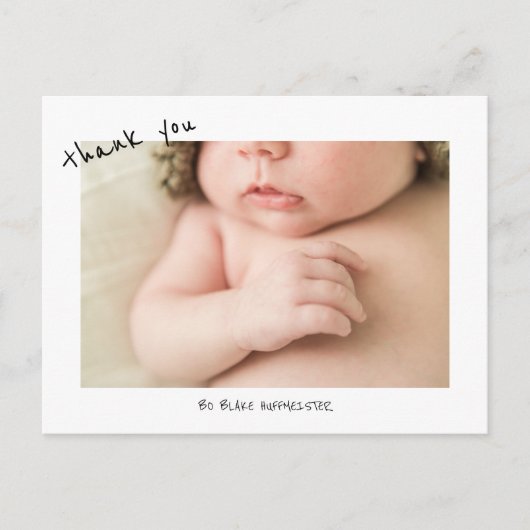 Nouvelle police mignonne pour bébé Merci Carte pos (Devant)