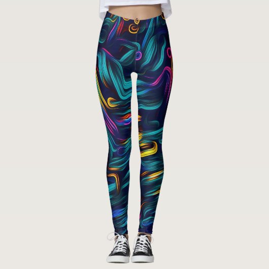 Nouvelle saison Abstrait de design coloré Leggings (Devant)