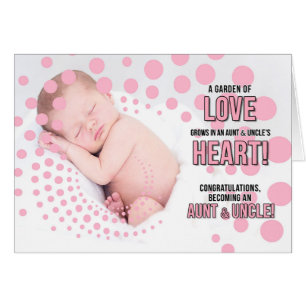 Nouvelle tante et oncle Félicitations pour un rose