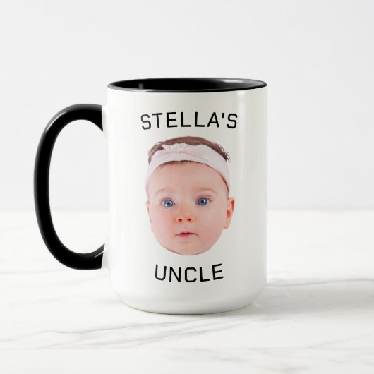 Nouvelle Tasse Cadeau Oncle, Personnalisé Baby Fac (Gauche)