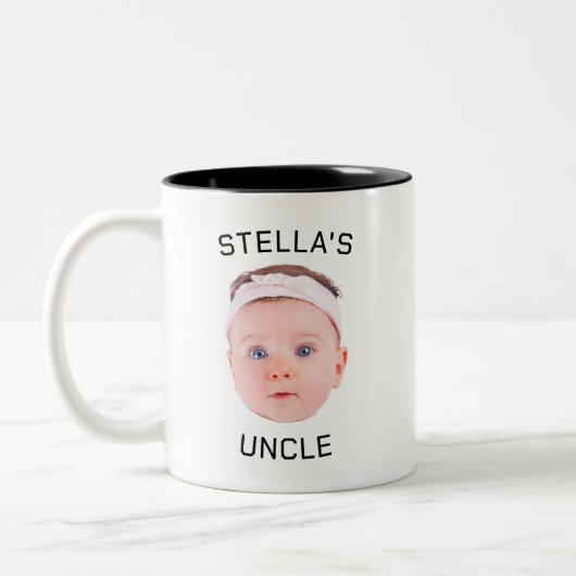 Nouvelle Tasse Cadeau Oncle, Personnalisé Baby Fac (Gauche)