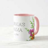 Nouvelle tasse Mama, FLEURS ROSES (Devant droit)