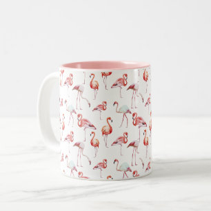 NOUVELLE tasse russe de "фламинго" de Flamant rose