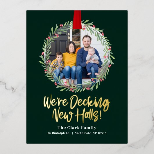 Nouvelle Wreath FOIL Juste Déplacé Carte postale V (Recto)