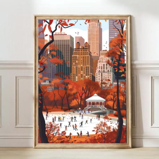 Nouvelle York Illustration Central Park Impression
