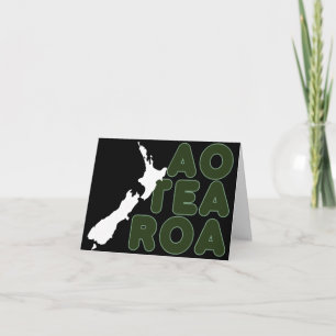 NOUVELLE ZÉLANDE CARTE AOTEAROA TEXTE KIWI NZ BLAC