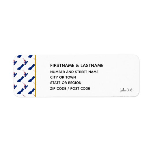 NOUVELLE-ZÉLANDE John 3:16 Sticker Adresse de reto (Devant)