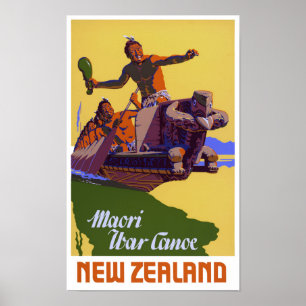 Nouvelle-Zélande Poster Vintage voyage restauré
