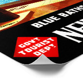 Nouvelle-Zélande Rotorua Poster vintage restauré (Coin)