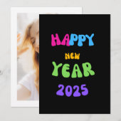 NOUVELLES ANNÉES EVE GREETINGS 2025 Carte colorée (Devant / Derrière)