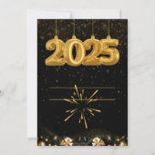 NOUVELLES ANNÉES INVITATION DU PARTI OR NOIR (Dos)