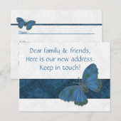 Nouvelles cartes d'adresse invités Brocart papillo (Devant / Derrière)